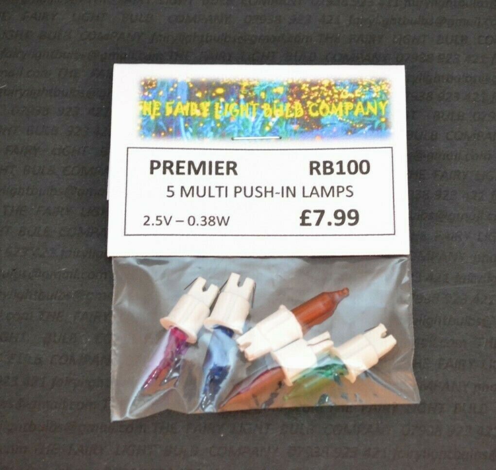 Premier RB100 3 Spare Christmas Light Bulbs Lamp 1 Fuse for sale online