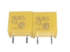 (2 PC)  BUSSMAN PCC-1  Fuse Subminiature Non-Time Delay Acting 1A 125V Radial