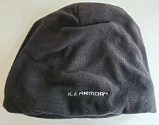 Ice Armor Black Ice Fishing Hat One Size Black Fleece Winter Polyester Beanie