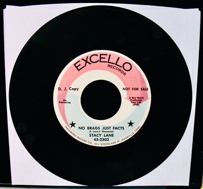 STACY LANE: No Brags Just Facts & Funky Train~1969 Funk Promo 45~EXCELLO #2302