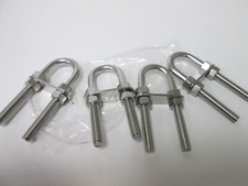 New Lot Of 4 U-bolts Inside Diameter 1 With 4x Nuts And 2x Mounting Plates New Lot Of 4 U-bolts Inside Diameter 1 With 4x Nuts And 2x Mounting Plates