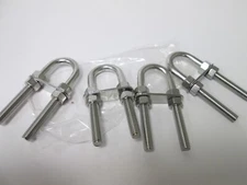 New Lot of 4 U-Bolts, Inside Diameter: 1", With 4x Nuts and 2x Mounting Plates