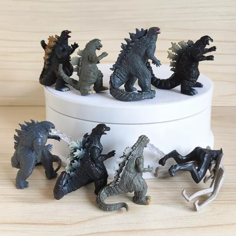 Godzilla Figures Set of 8 about 2 inches tall US Seller