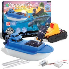 DISCOVERY Mindblown DIY SOLAR LAND  SEA VEHICLES You-Build-It STEM Set NEW 26Pc