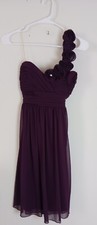 Vtg 90s City Triangles Asymmetrical Dress Dark Purple Junior's Size Small 
