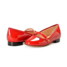 Ballet Flats Charlotte Olympia Girls "INCY MARY-JANE" Red Patent Leather  Shoes