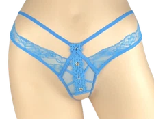 VICTORIA'S SECRET DREAM ANGELS GROMMET LACE CROTCHLESS THONG PANTY XS S M L XL