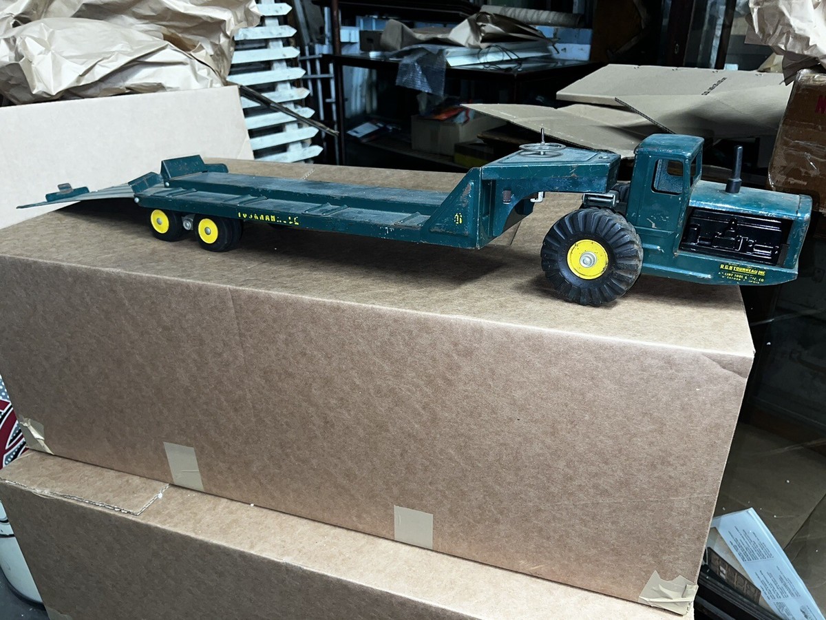 Vintage 1960s Nylint Tournahauler Flatbed construction vehicle w