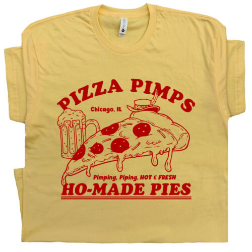 Funny Pizza Shirt Vintage Pizza Pimp Restaurant Shirt Offensive T Shirts Graphic - Picture 1 of 6
