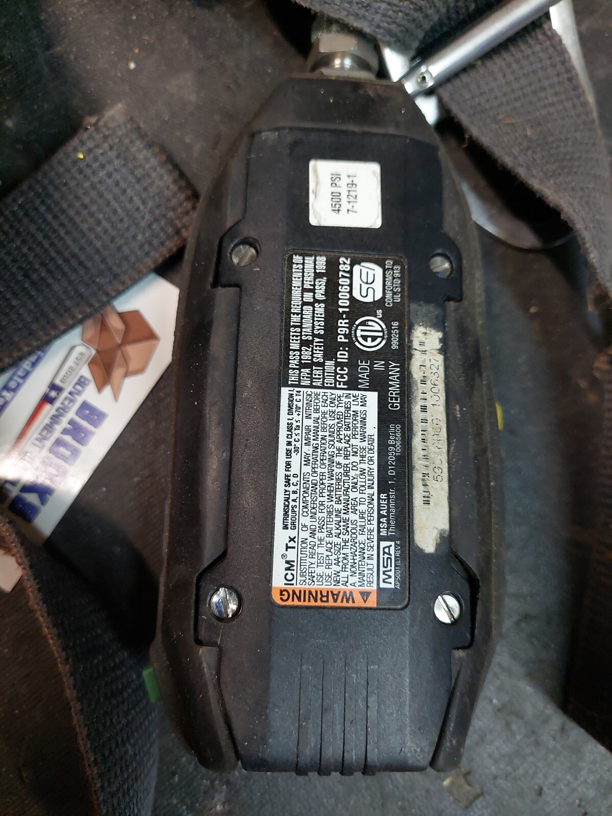 Used MSA Frame Harness For 4500psi SCBA Air Pack / Breathing Apparatus Cylinder Tank