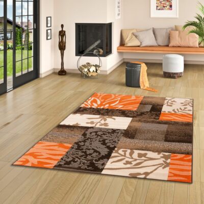 Designer Teppich Samba Modern Terrakotta Karo