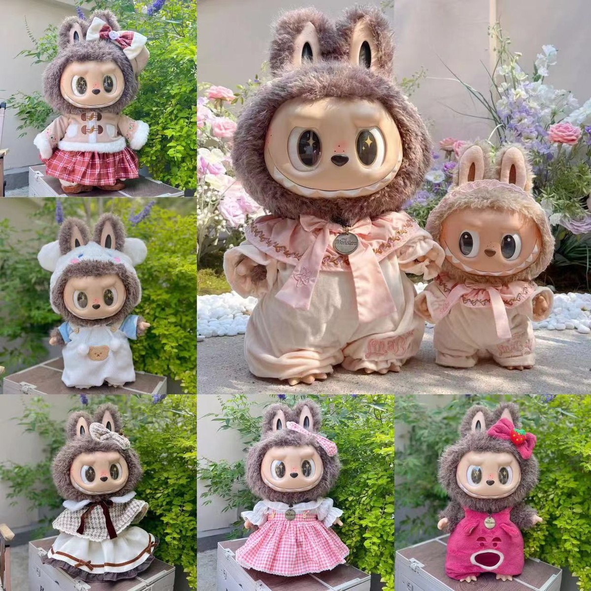POP MART 58CM The Monsters Labubu Plush Doll Skirt Set POP MART 58CM The Monsters Labubu Plush Doll Skirt Set
