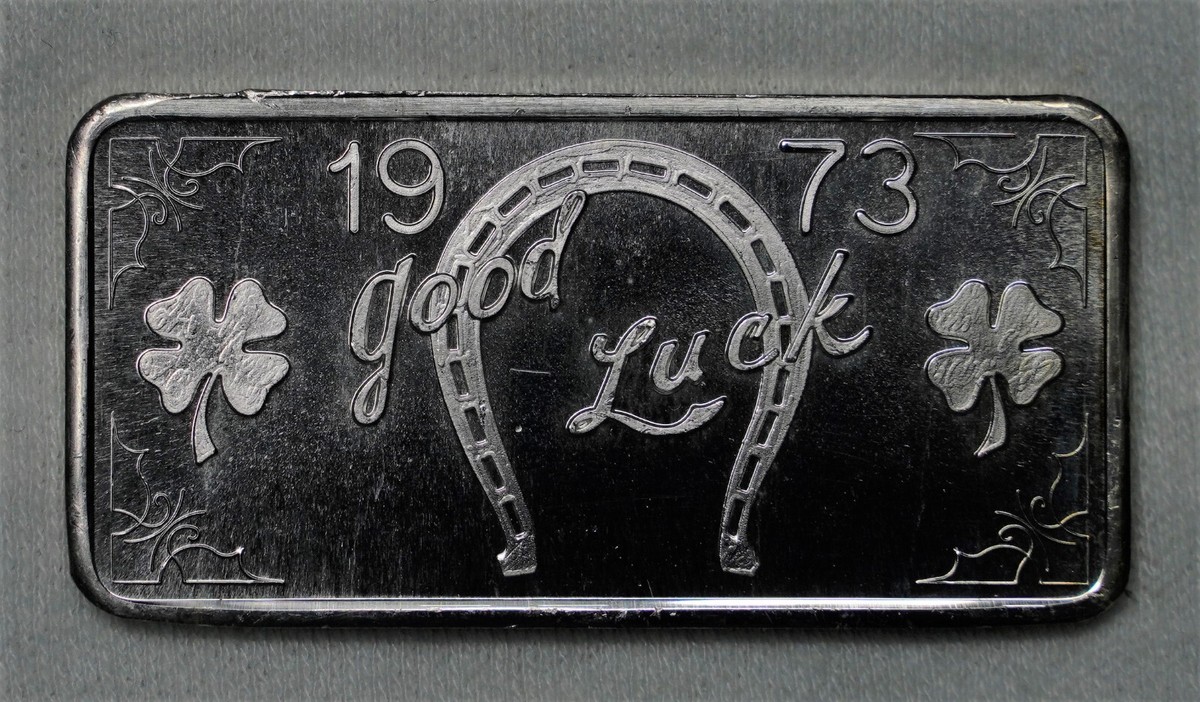 1973 GOOD LUCK horse shoe Great Lakes Mint 1oz 999 FINE Silver art