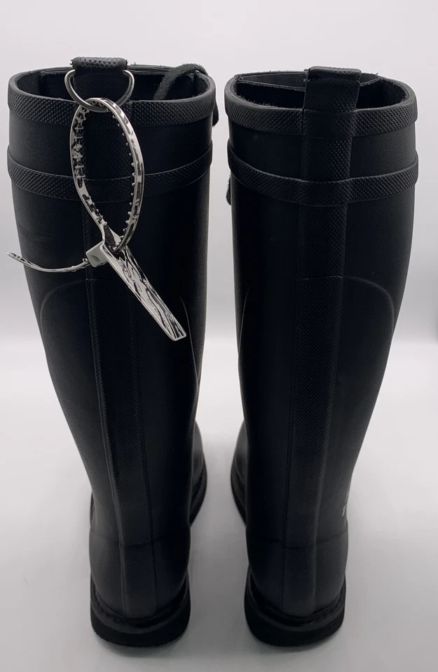 Botas de lluvia Off-White para mujer negras con cordones de goma "Para montar" talla 38 EE. UU. 8 Foto 4 de 4