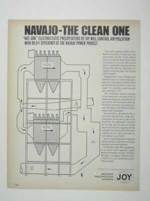 1972 Navajo Power Project Joy Electrostatic Precipitators Print Ad Air Pollution