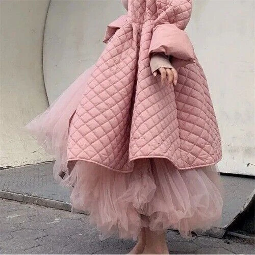 Women Fairy Tulle Skirt Elastic High Waist Mesh Skirts Long Pleated Tutu Skirt  - Bild 12 von 18