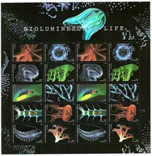 Bioluminescence Sheet of 20 Current Rate Stamps Scott 5273a