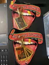 Rolling Stones Picture Card Key Ring Chain 1983 Musidor Set Of 2