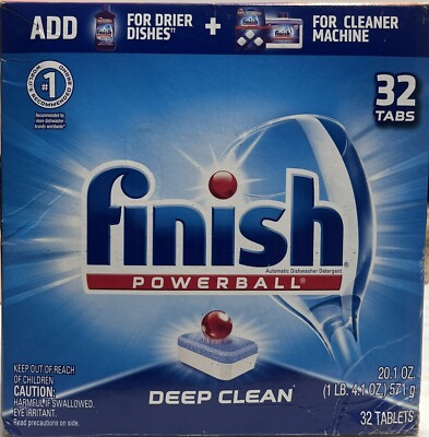 Lot Of 2 Boxes Finish - All in 1-32ct - Dishwasher Detergent - Powerball