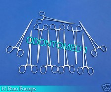 10 Rochester Pean Hemostat Forceps 7" Straight Curved Surgical Instruments