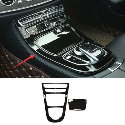 For Benz E~Class W213 2016~2018 Black Middle Console Gear Shift Panel Trim 2PCS