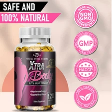 Natural Vitamins for Buttocks and Breast Enlargement 30 To 120 Capsules