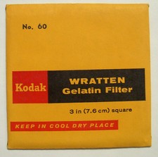 KODAK WRATTEN GELATIN FILTER NO 60 3" or 75mm Square