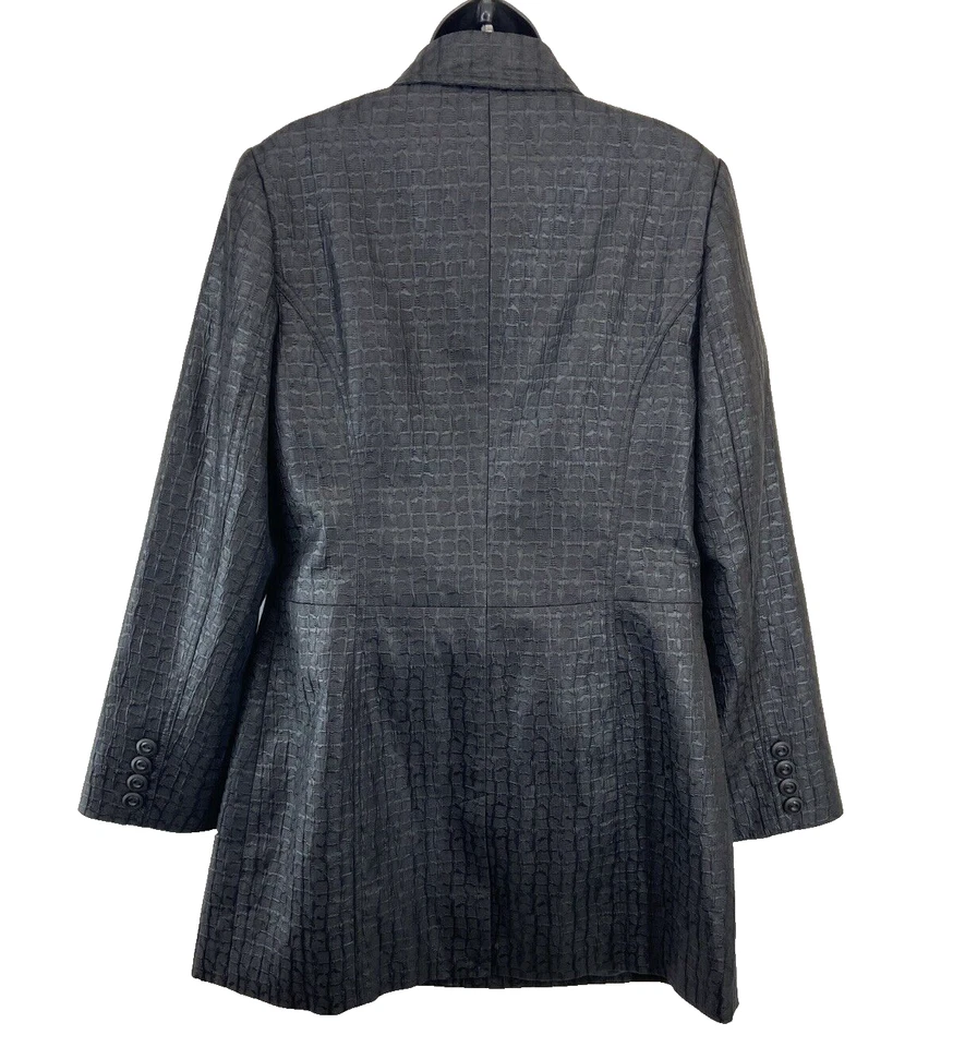 Tribal Womens Size 10 Black Jacket Button Front Lightweight Cotton Stretch - Image 2 of 4