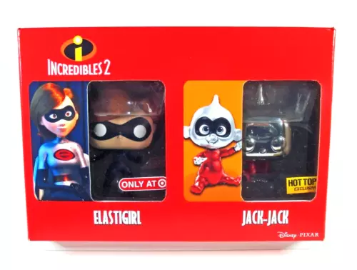 Funko Pop 2-Pack Incredibles ELASTIGIRL 403 & JACK-JACK Chrome 367 in Custom Box