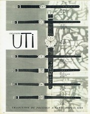 Publicité Advertising 420  1963   montres création Uti tradition prestige