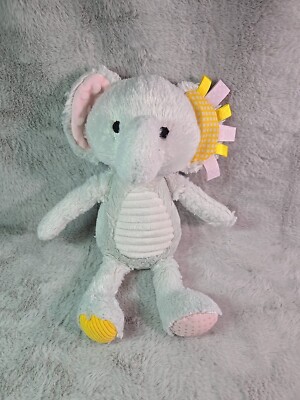 Target Make Believe Ideas Elephant Gray Tags Stuffed Rattle Baby Plush Toy 12''