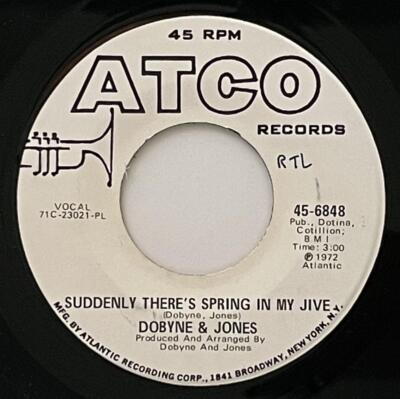 Dobyne & Jones Shotgun Wedding / Spring In My Jive 45 NM (unplayed) Funk Atco DJ