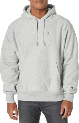 #ad #ad Champion Men#x27;s Hoodie Reverse Weave Fleece Pullover Sweatshirt Oxford Grey $69.99