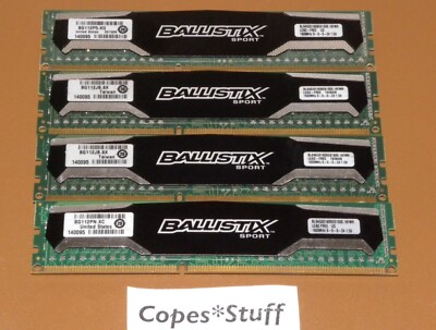 Crucial Ballistix Sport BLS4G3D1609DS1S00.16FMR DDR3 PC3-12800u 4