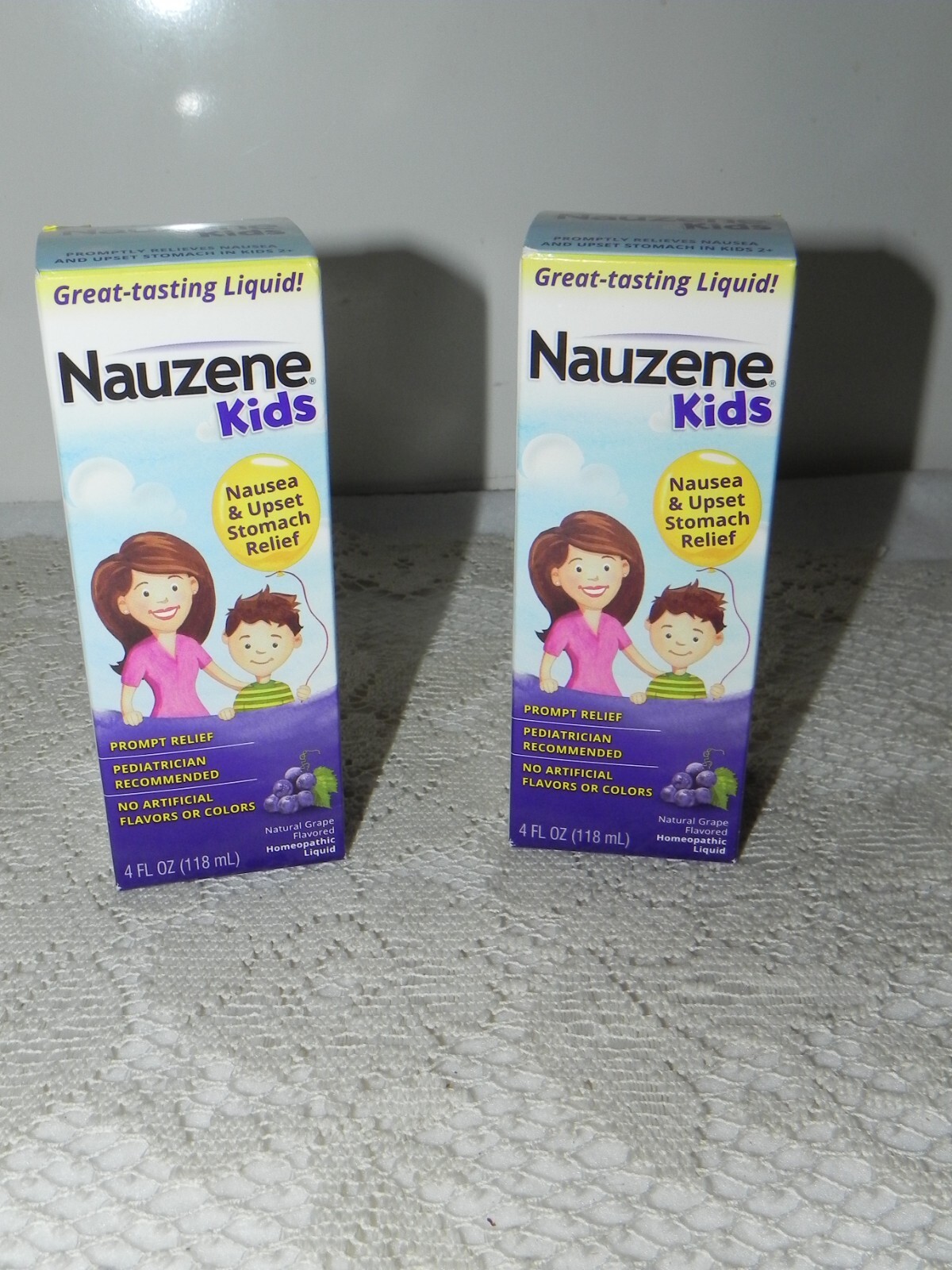 2x Nauzene Kids Homeopathic Liquid Nausea & Upset Stomach, Grape 4oz