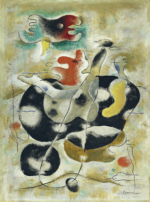 WILLI BAUMEISTER EIDOS FLOATING ABSTRACT GICLEE  PRINT FINE CANVAS