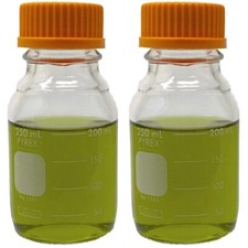 PYREX 250ml Round Media Storage Bottle, with GL45 Screw Cap (15 Packs of 2)