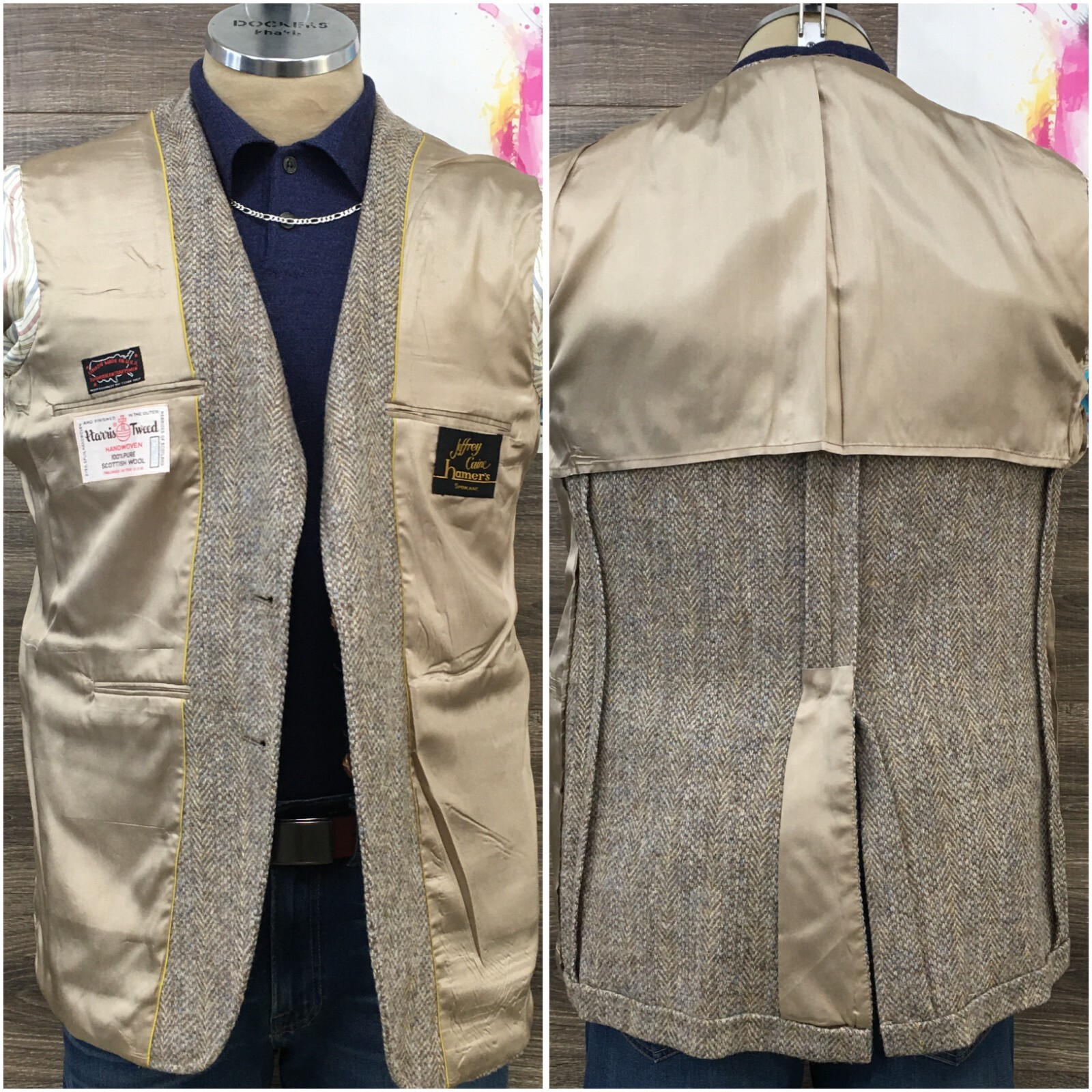 Harris Tweed Mens Blazer Sport Coat Two Button Casual Jacket 40R