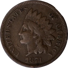 1874 Indian Head Cent ~ Fine Condition