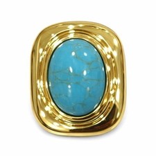 Gold Tone Oval Stud Earrings Women Simulated Stone Fashion Jewelry Gift Set Wear