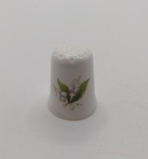Vintage Lily Of The Valley & Rose Thimble Collectable Miniature Curio Cabinet
