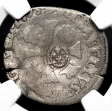 American Colonies. Billon 15 Deniers, Lis C/S, Edict of 1640, NGC VG10, C/S: AU