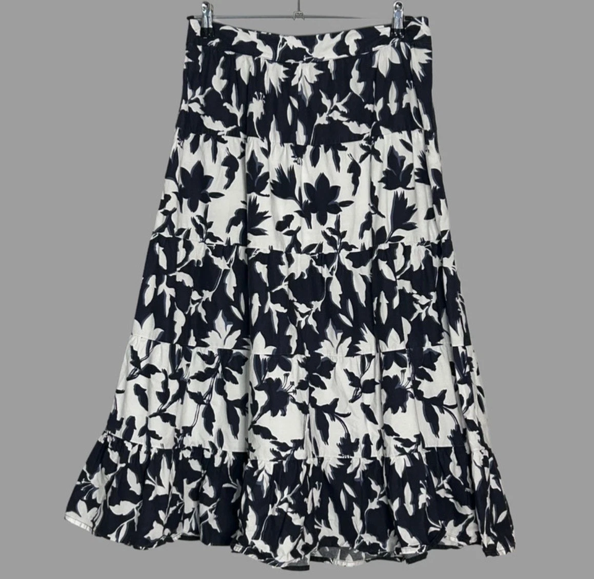 Jupe Fleurie Grise Et Rose White Stuff - Taille UK 12 (occasion, Très Bon état)