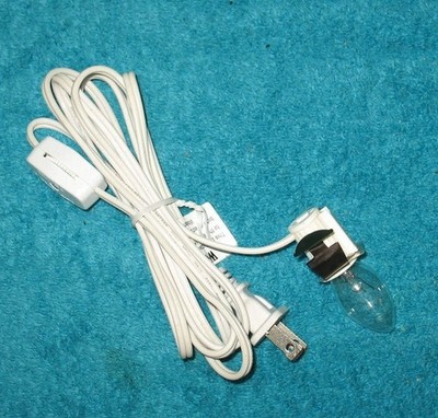 New 5' Light Bulb Cord Dept. 56 Village Houses Or Small Ceramic Christmas Trees