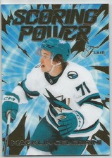 2025-26 Flair Hockey Macklin Celebrini Scoring Power Insert Card # SP-24