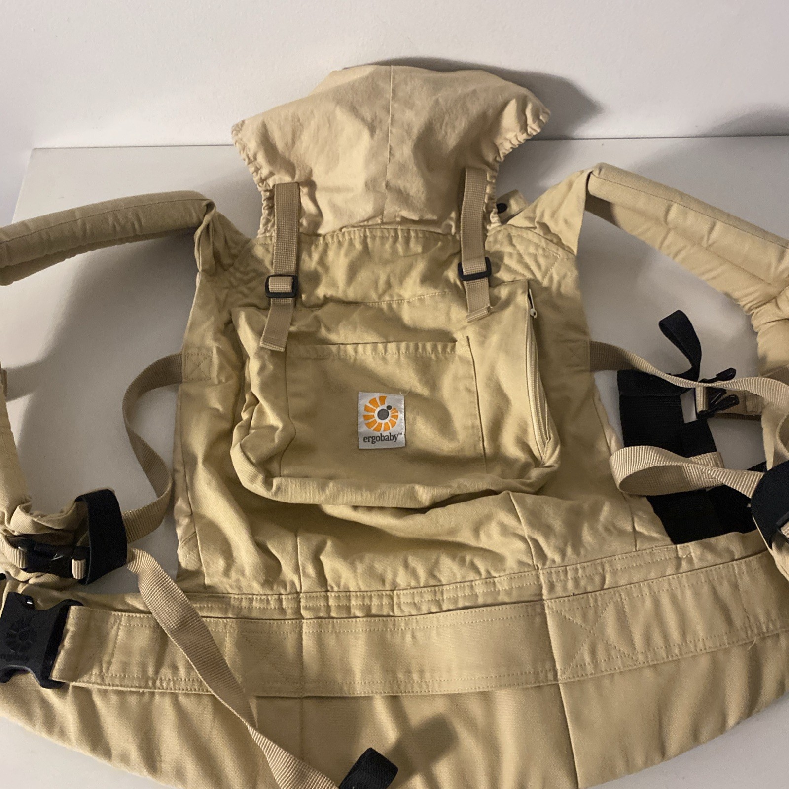 Ergo Baby Carrier Beige Wearing Toddler Infant Kangaroo Carry-image