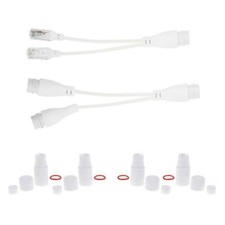 1 to 2 Adapter Network Splitter Poe Switch Connector RJ45 Waterproof Separator