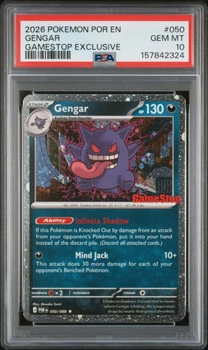 2026 POKEMON POR EN-PERFECT ORDER GAMESTOP EXCLUSIVE #050 GENGAR PSA 10