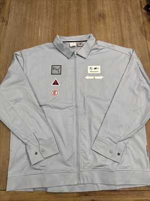 Puma BMW Motorsport Jacket Men's XL Blue Zip Front Patches Track Bomber