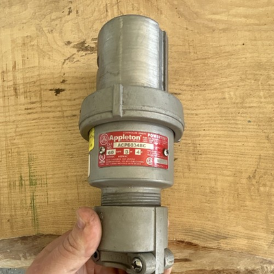 #ad Appleton Powertite ACP6034BC 60A 600VAC IEC 60309 Gray Metal Plug $155.00